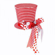 Christmas Tree Topper Red Black Plaid Hat 1 Piece