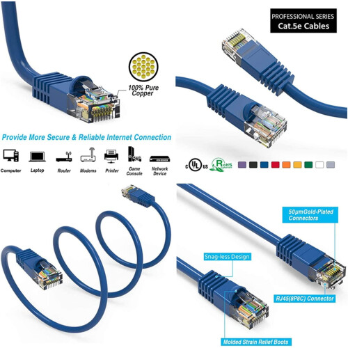 Καλώδιο Patch RJ45Cat6Ethernet Μικτά Χρώματα 0,5ft 2