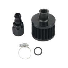 Universal 12mm Small Motorcycle Cold Air Intake Filter Kit Crank Case Vent Cover Breather with Push Ends Straight AN8