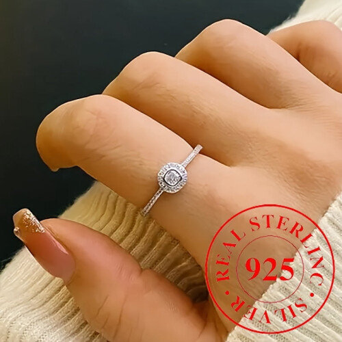 925 Sterling Silver Promise Ring with Zircon 1 Pc 2