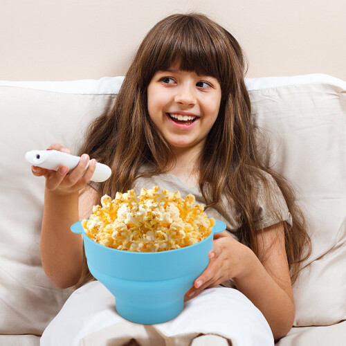 Grusce Silikon-Popcornschüssel mit tropischem Deckel (2 Stück) 1