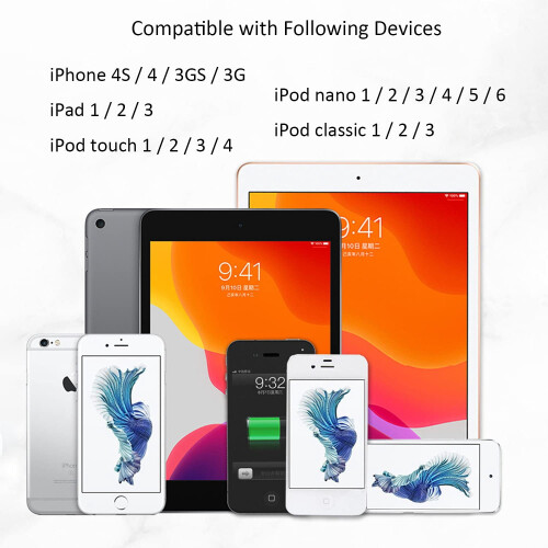 Καλώδιο φόρτισης 30 ακίδων για iPhone4/4S/3GS iPad iPod Touch 1