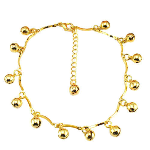Pulseira de tornozelo dourada feminina para sandálias 1