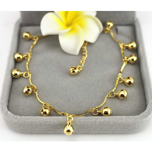 Pulseira de tornozelo dourada feminina para sandálias 2