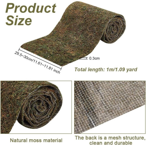 Tapete de musgo verde artificial 11,7 x 39,4 polegadas, 3 mm de espessura 1