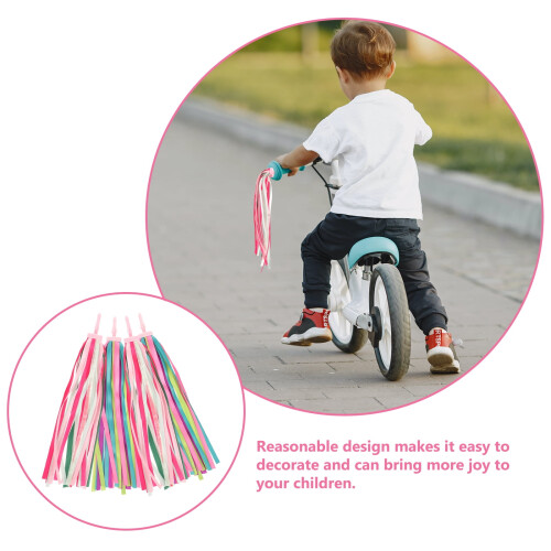 Accessoire de guidon de vélo à pompons pour enfants (4 pièces) 1