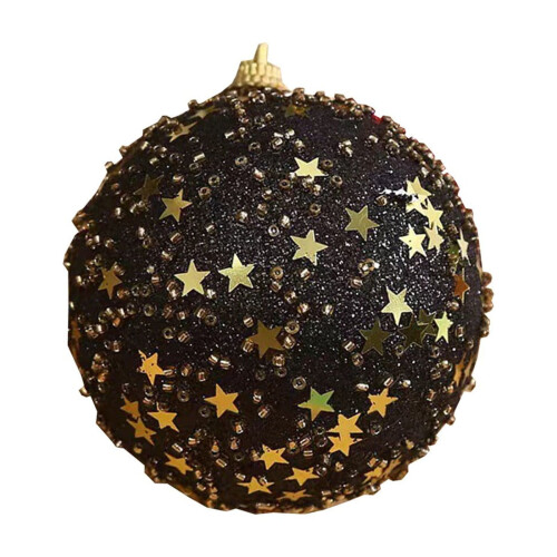 Christmas Ball Ornaments Set Black Irregular Hanging Balls 1