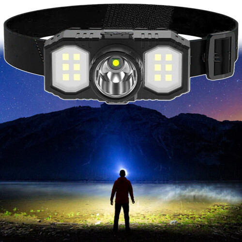 Linterna frontal LED portátil recargable por USB e impermeable. 2