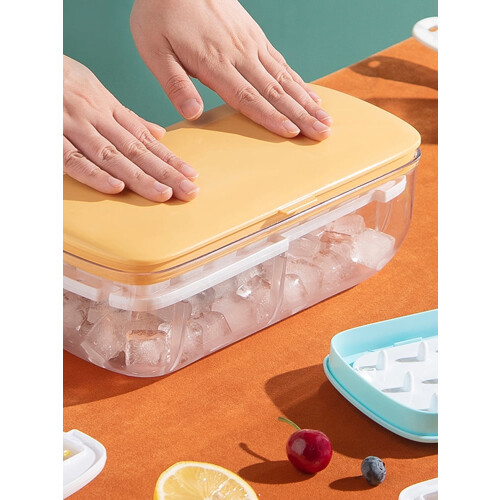 Grusce Eiswürfelform mit Deckel, 2er-Pack, stapelbar, 24 Würfel 2