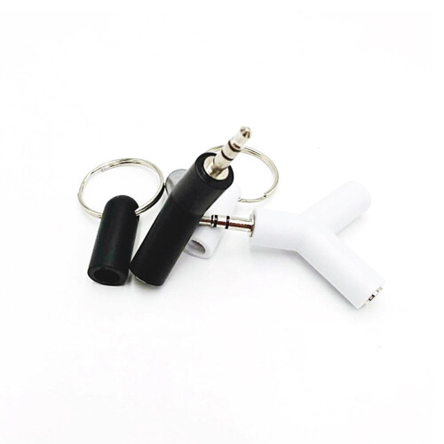 Mini Y-shaped 3.5mm headphone splitter with keyring 2