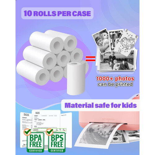 Børne Instant Kamera Termisk Print Refill 20 Ark 1