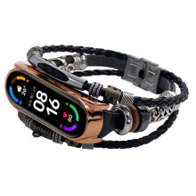 Viflosae Mi 6 replacement leather-beaded bracelet strap
