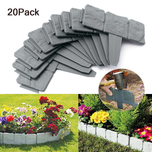 Garden Border Edging Grey Stone Effect 20 pcs