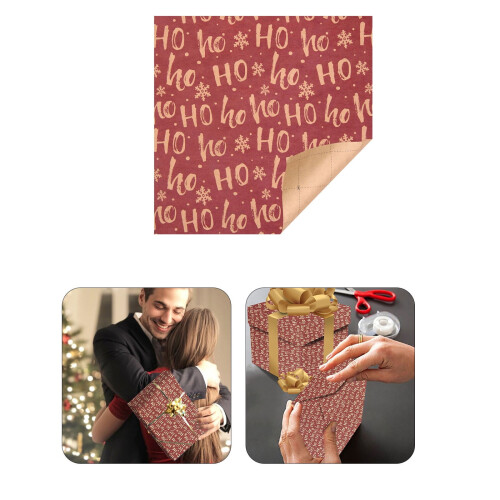 Papier cadeau de Noël kraft vintage, 20 feuilles 2