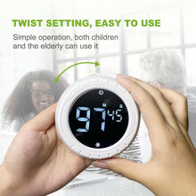Digital Kitchen Timer with Large LED Display and Magnetic