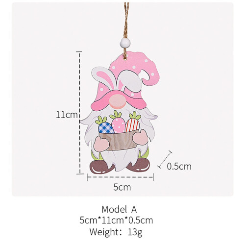 pendentif lapin de Pâques en bois 2