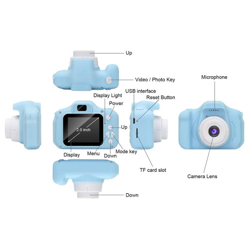Stoßfeste, USB-aufladbare 4er-Packung 8MP pinke Digitalkamera 1