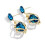 Orecchini con cristalli blu e avvolti in filo placcato oro (1 paio) 2