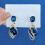 Orecchini con cristalli blu e avvolti in filo placcato oro (1 paio) 4