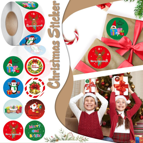 Weihnachtsaufkleber-Set, 1 Rolle, 500 Stück 1
