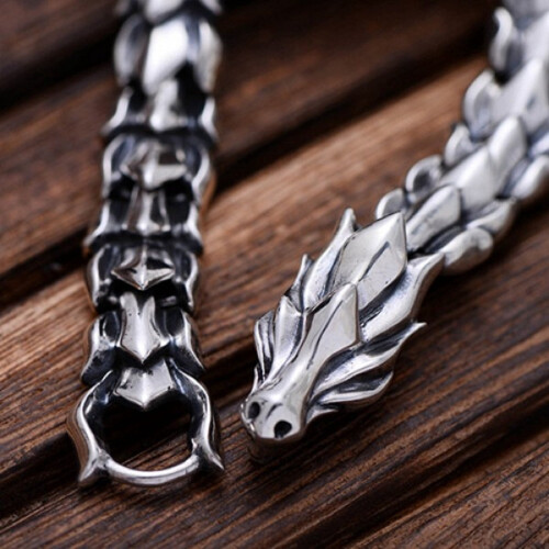 Bracciale da uomo in argento sterling con drago, 1 pezzo 2
