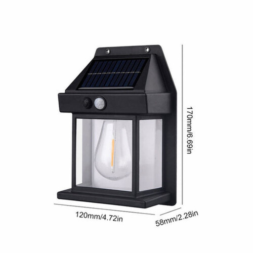 Solar LED-wandlamp met bewegingssensor IP65 1