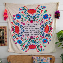 WinysinTapestry Blanket Retro Akwarela Look Supermiękki koc z motywem motywującym