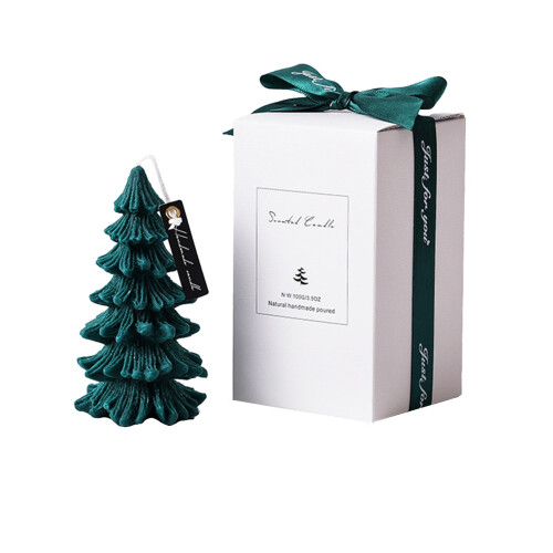 Bougie parfumée sapin de Noël faite main, neutre, 1 pièce 1