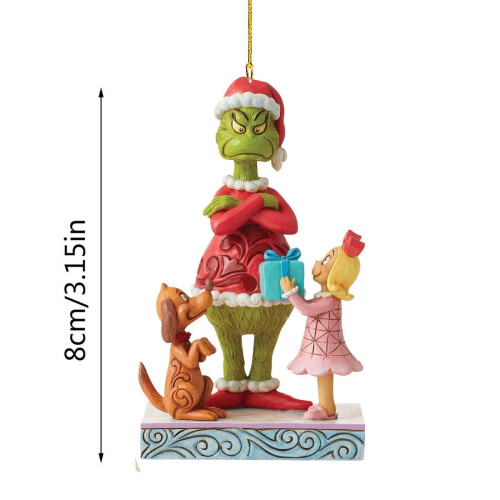 Grinch Christmas Tree Ornament Black Acrylic 2D Hanging 1