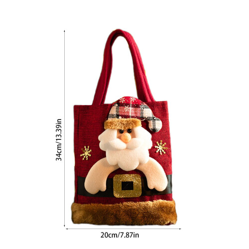 Bolsa de Natal para Boneca com Papai Noel, Boneco de Neve, Rena e Urso (1 peça) 2