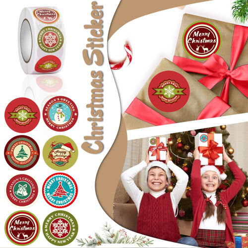 Weihnachtsdekorationsaufkleber, 1 Rolle, 500 Stück 1