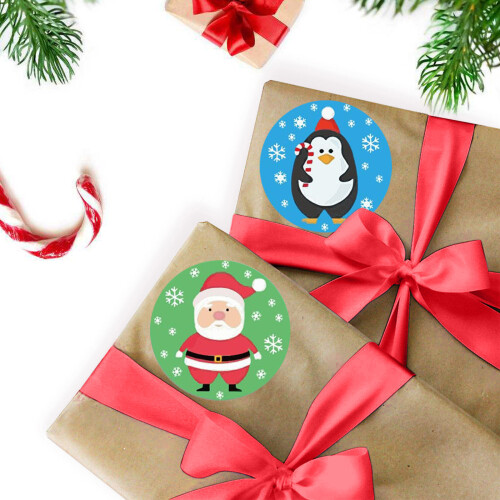 Weihnachtsdekorationsaufkleber, 1 Rolle, 500 Stück 2