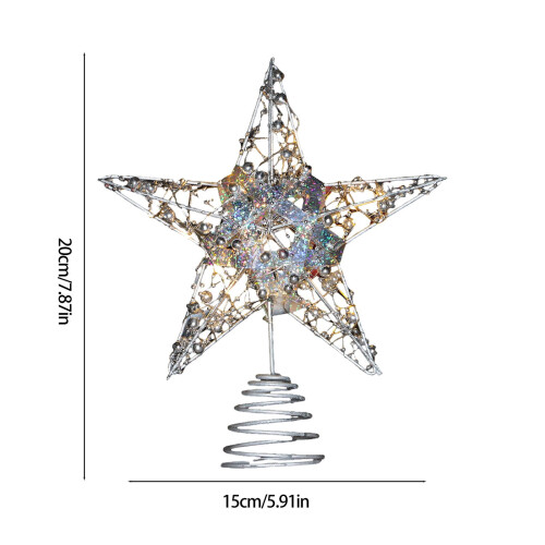 Étoile argentée pour sapin de Noël, 20 x 15 cm 2