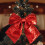Laço de fita natalina com glitter vermelho, 30 x 25 cm (11,8 x 9,8 polegadas) 2