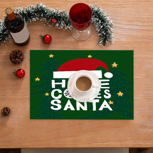 Kerstplacemats 18x12 inch, wasbaar, set 2