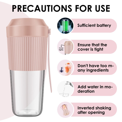 Grusce Portable Blender 350ml 3000mAh with 8-Blade 2