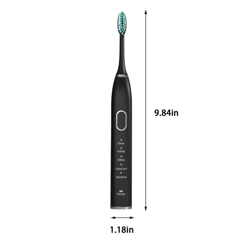 Jacenvly Electric Toothbrush with 2 Brush Heads, 5 Modes, 1