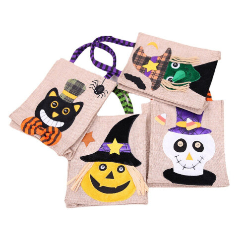 Halloween-kuitukangaskassi kurpitsakarkkilahjakassi 2
