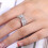 Women's Silver Ring with Round White Sapphire, Size 10 5