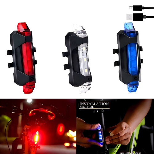 Φως ποδηλάτου USB επαναφορτιζόμενο αδιάβροχο πίσω 1 τεμάχιο 1