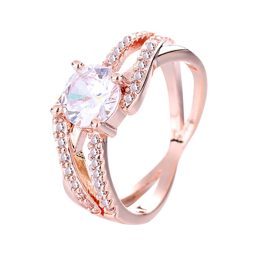 Women's 925 Sterling Silver Round White Sapphire Ring 1