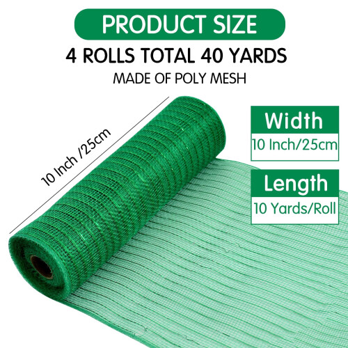 Poly Burlap Dekorativt Meshband 25 cm brett, 4 rullar 2