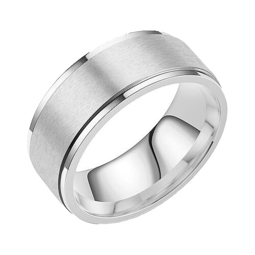 Dames trouwring met titanium plating, maat 8 1