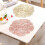 Runde Tischsets mit Blumenmuster, 4er-Set, bronzefarbenes Metallic-Vinyl 5