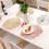 Runde Tischsets mit Blumenmuster, 4er-Set, bronzefarbenes Metallic-Vinyl 6