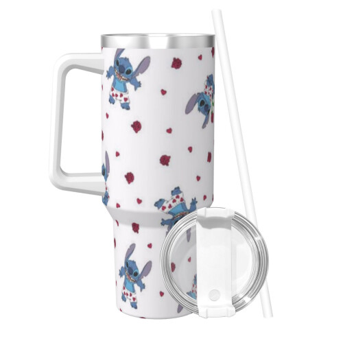 Ποτήρι Stitch 40oz από ανοξείδωτο ατσάλι με λαβή και καλαμάκι 1