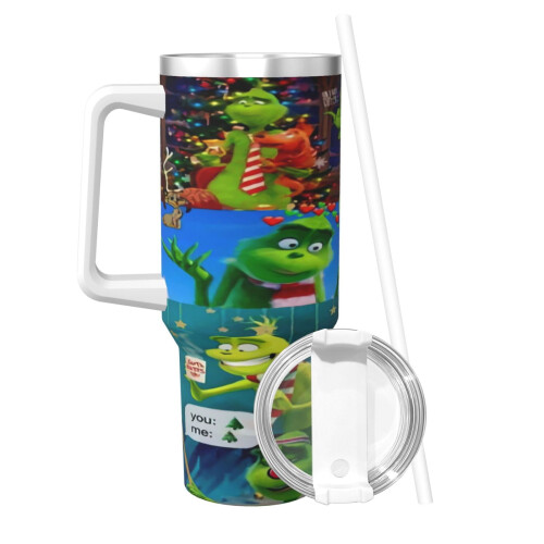 Ποτήρι από ανοξείδωτο ατσάλι Grin-Ch40oz με λαβή και καλαμάκι 1