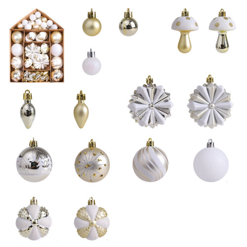 Christmas Tree Ornament Set Red Green Gold 66 Pcs 1