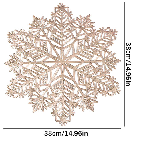 Snowflake placemats silver round vinyl 12 inches 1
