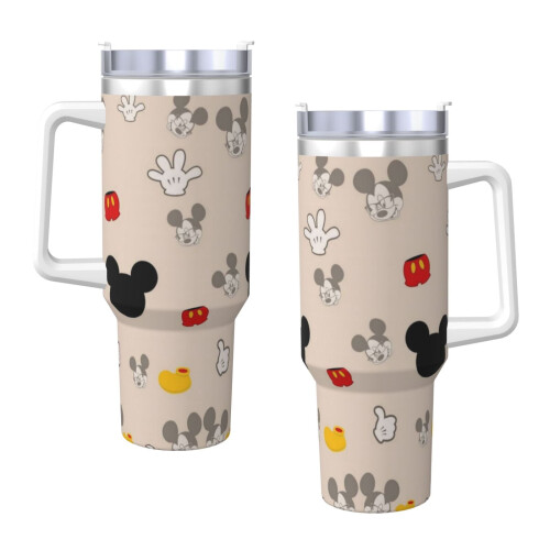 Ποτήρι Mickey Mouse από ανοξείδωτο ατσάλι 40oz με λαβή και 2